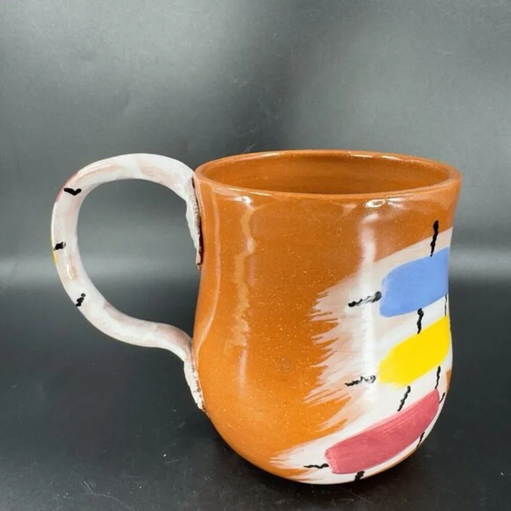 Vintage‎ 1988 Roberta Waterman Hand Made Oversize Coffee Mug Cup Made In Chicago